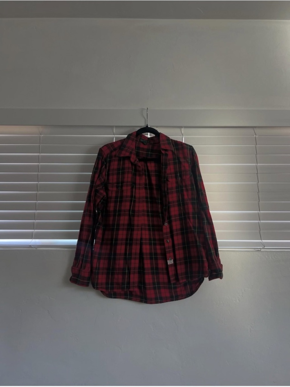Lauren Red and Black Plaid Button-Down Shirt